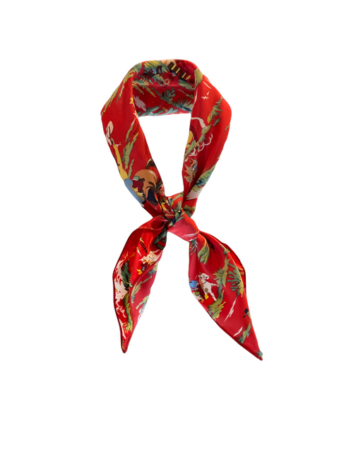 Retro Cowboy Silk Scarf 22" x 22"