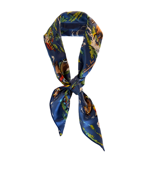 Retro Cowboy Silk Scarf 22" x 22"