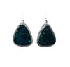 Wire earrings with triangular shaped Crescent Valley turquoise stone 1" x 1" with twist wire.This stone is fabulous.Native American made.