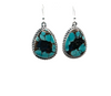 Wire earrings with oval shaped Crescent Valley turquoise stone 1" x 5/8" with twist wire.This stone is fabulous.Native American made.