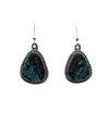 Wire earrings with triangular shaped #8 Mine turquoise stone 5/8" x 1/2" with twist wire.So adorable.Native American made.