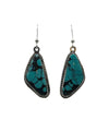 Wire earrings with triangular shaped genuine Crescent Valley turquoise stone 1" x 1/2", twist wire bezel.The stone is beautiful.Native American made.