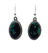Wire earrings with oval #8 Mine turquoise stone 5/8" x 1/2" with twist wire.So adorable.Native American made.