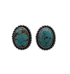 Post earrings with oval #8 Mine turquoise stone 5/8" x 1/2" with twist wire.So adorable.Native American made.