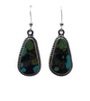 Wire earrings with triangular shaped #8 Mine turquoise stone 3/4" x 1/2" with twist wire.So adorable.Native American made.