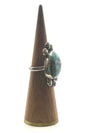 Turquoise Stone Ring with Starburst Buttons
