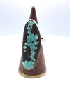 #8 Mine Turquoise Ring with 2" x 1 1/4" Stone, size 7-8