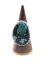 #8 Mine Turquoise Ring with 1 1/2" x 1" Stone, size 7-8
