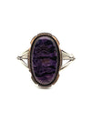 Large 2" x 1 1/8" Oval Charoite Stone Cuff