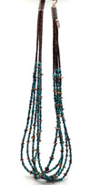 5-strand Kingman and Baby Olive Beaded Necklace