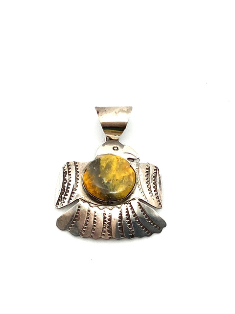 Thunderbird Pendant with Small Bumble Bee Jasper Stone