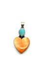 Orange Spiny Heart Pendant