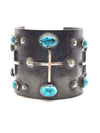 Cross Dot Cuff with Turquoise