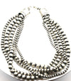 5-strand Navajo Pearl Necklace with Stamped Sterling Caps