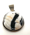 White Buffalo Pendant with Wire Bezel