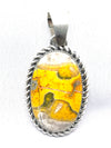 2 3/4" Oblong Bumble Bee Jasper Pendant