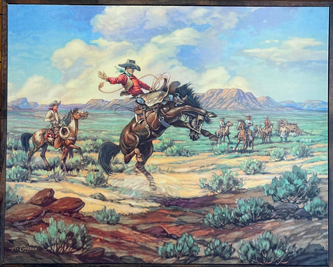 "Bronc Peeler"Giclee on Canvas by Till Goodan