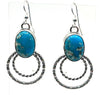 1" x 3/4" Kingman Turquoise Stone Earrings