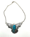 3 1/2" x 2" Thunderbird Necklace with Kingman Turquoise Stone