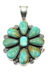 3 1/2" x 2 1/4" Cluster Pendant with Kingman Turquoise
