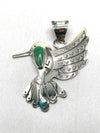 2 1/2" x 2" Hummingbird Pendant with Turquoise