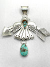 3 1/4" x 3 1/2" Thunderbird Pendant with Turquoise Drop