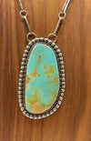 3" x 1 3/4" Large Oval Kingman Turquoise Stone with Handmade Chain