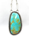3" x 1 3/4" Large Oval Kingman Turquoise Stone with Handmade Chain