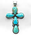Turquoise Cross Pendant with 5 Stones