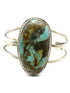 2 1/4" x 1 1/4" Long Oval Cuff with #8 Mine Turquoise