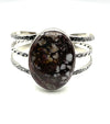 1 3/4" x 1 1/4" Open Cuff with Oval White Buffalo Stone